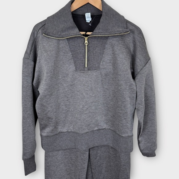 Yogalicious Pants - YOGALICIOUS Softlite Nirvana Jogger Set Charcoal Grey Small Sweatshirt Pants